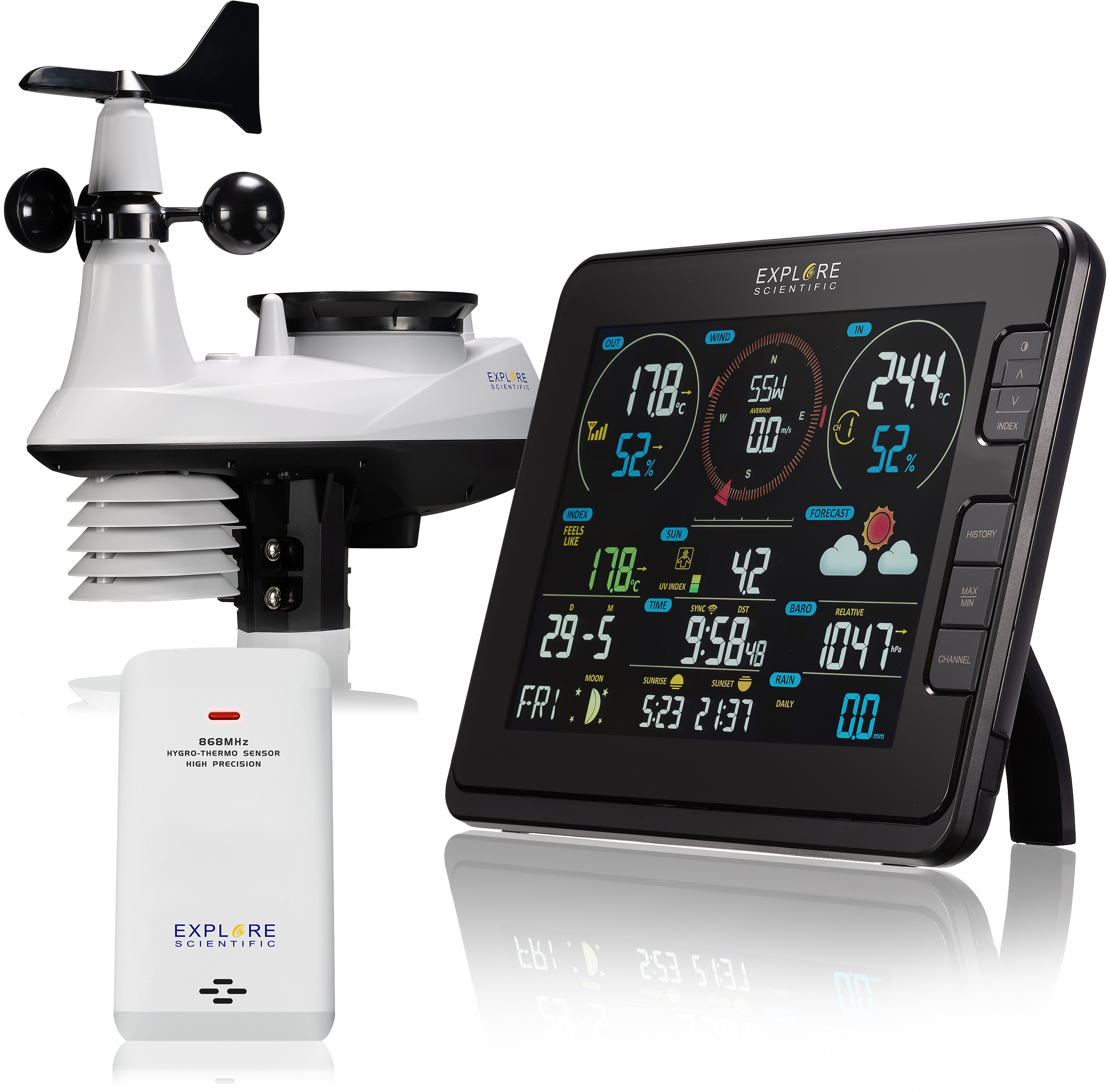 BRESSER professional 7-in-1 Wi-Fi Weather Station with Light Intensity and UV Measurement Function