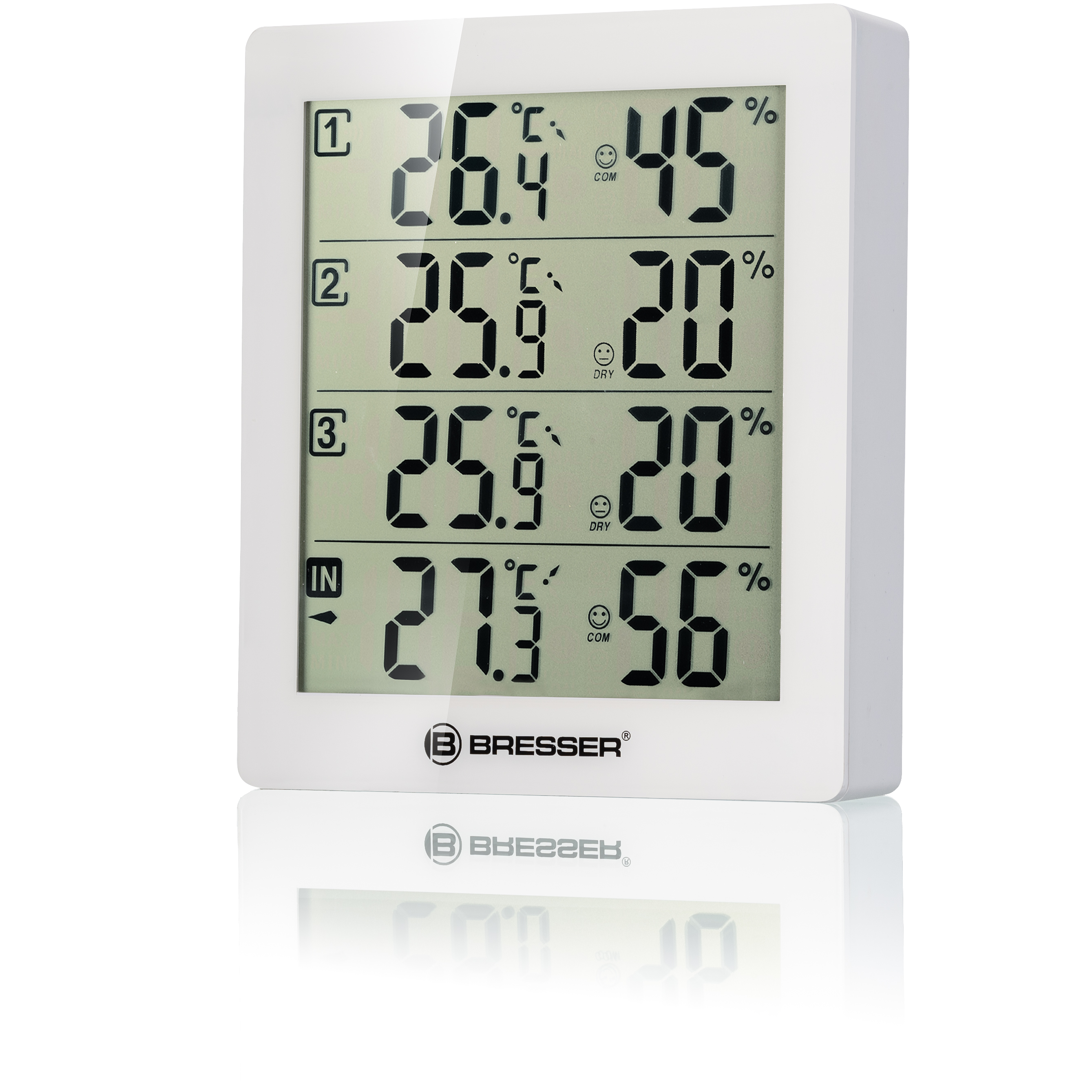BRESSER Thermo- / Hygrometer Quadro with 4 independent measuring details