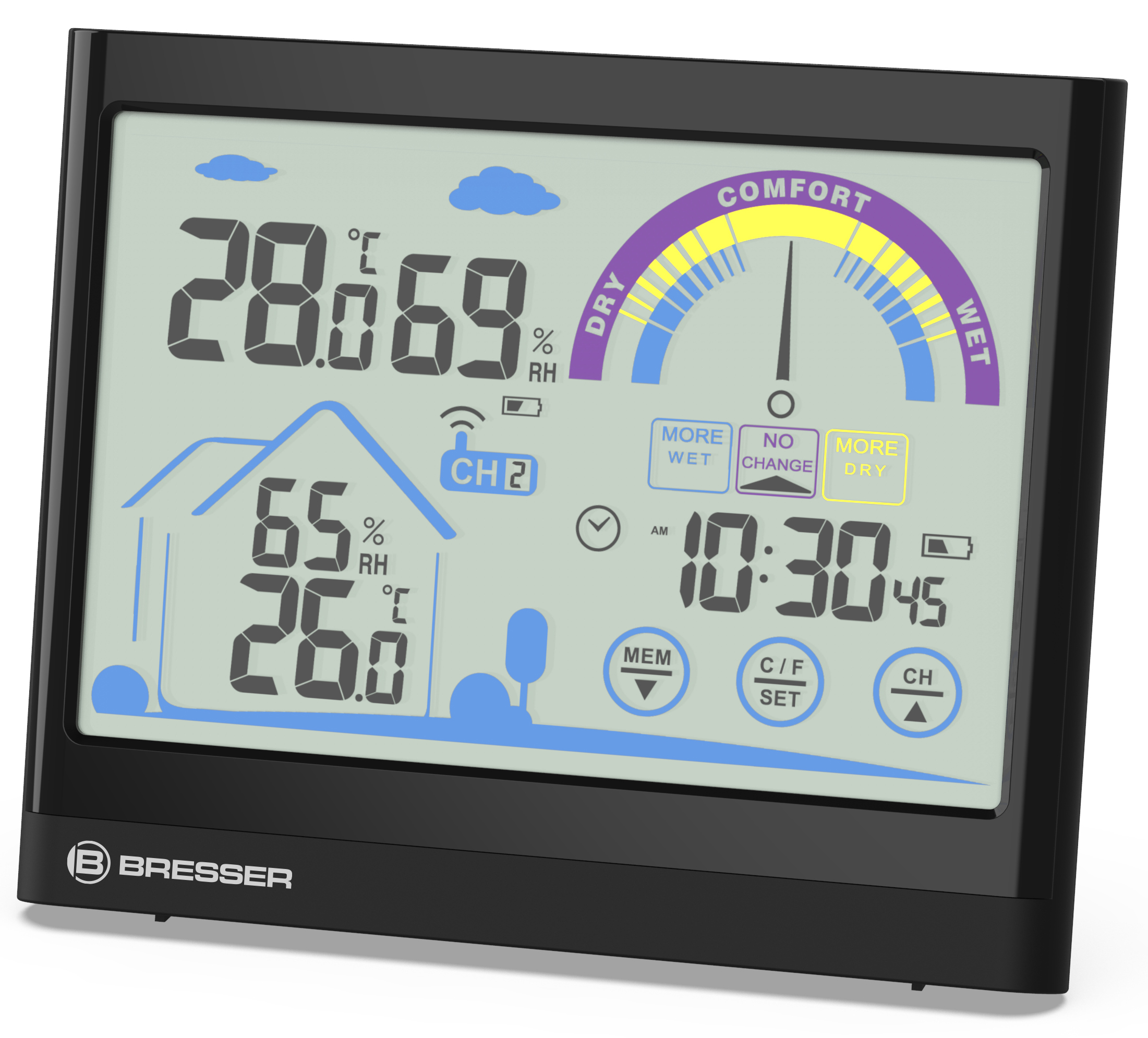 BRESSER VentAir Thermo- / Hygrometer with Ventilation Notification