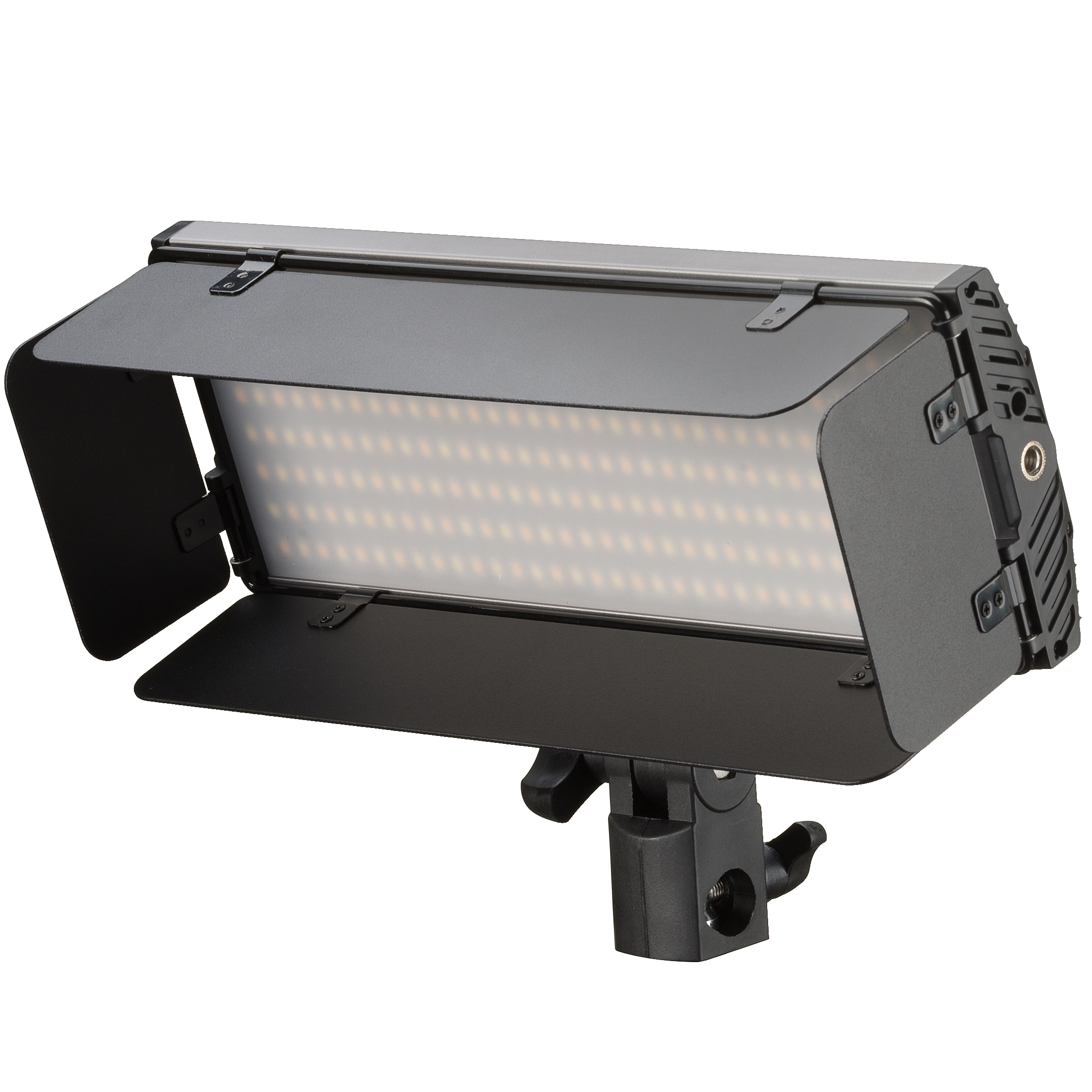 BRESSER PT 30B-II LED Bi-Color Video Light with Barn Doors, Accumulators, Power Adaptor, Remote Control and Storage Case