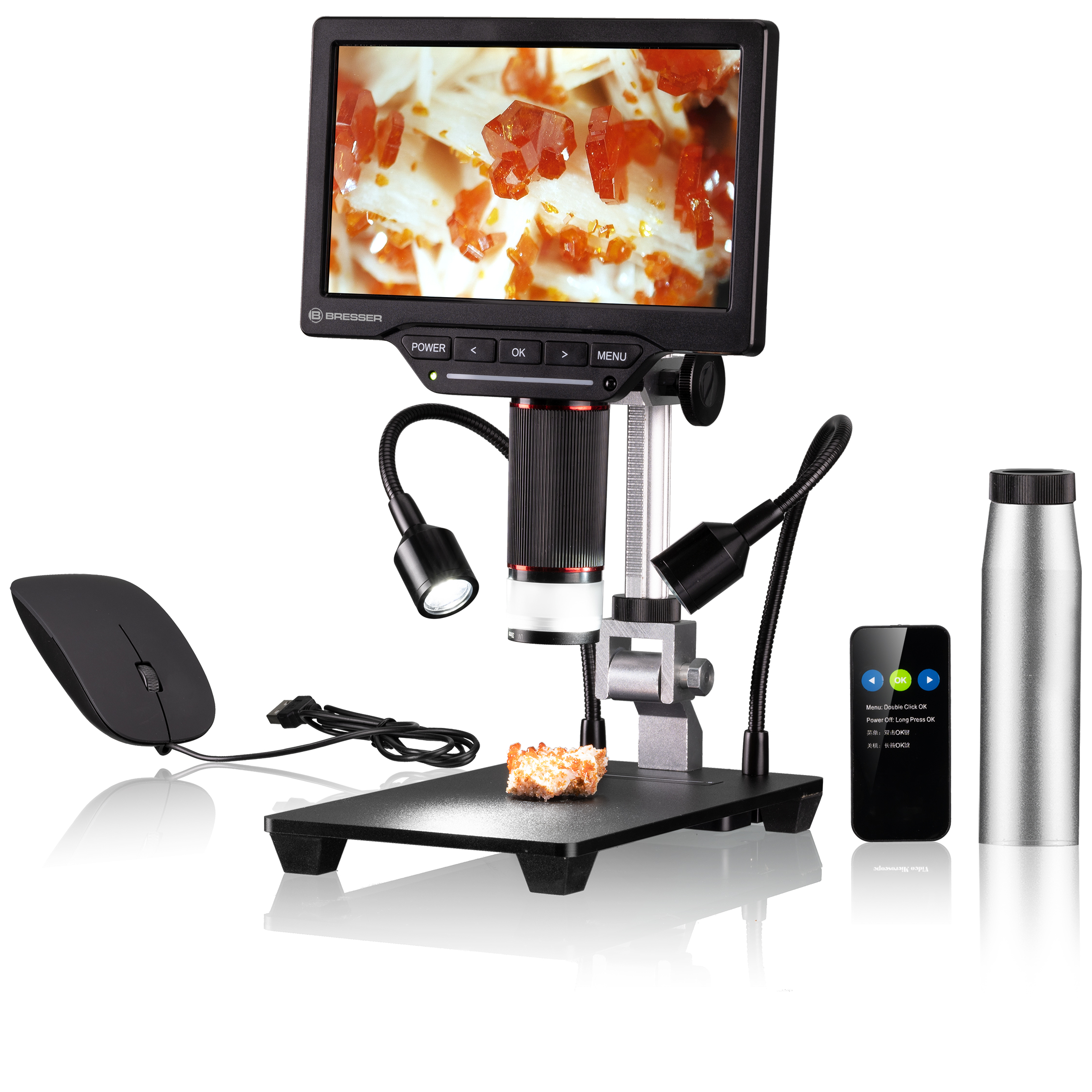 BRESSER WiFi 1080P Digital Microscope 2L with LCD Screen