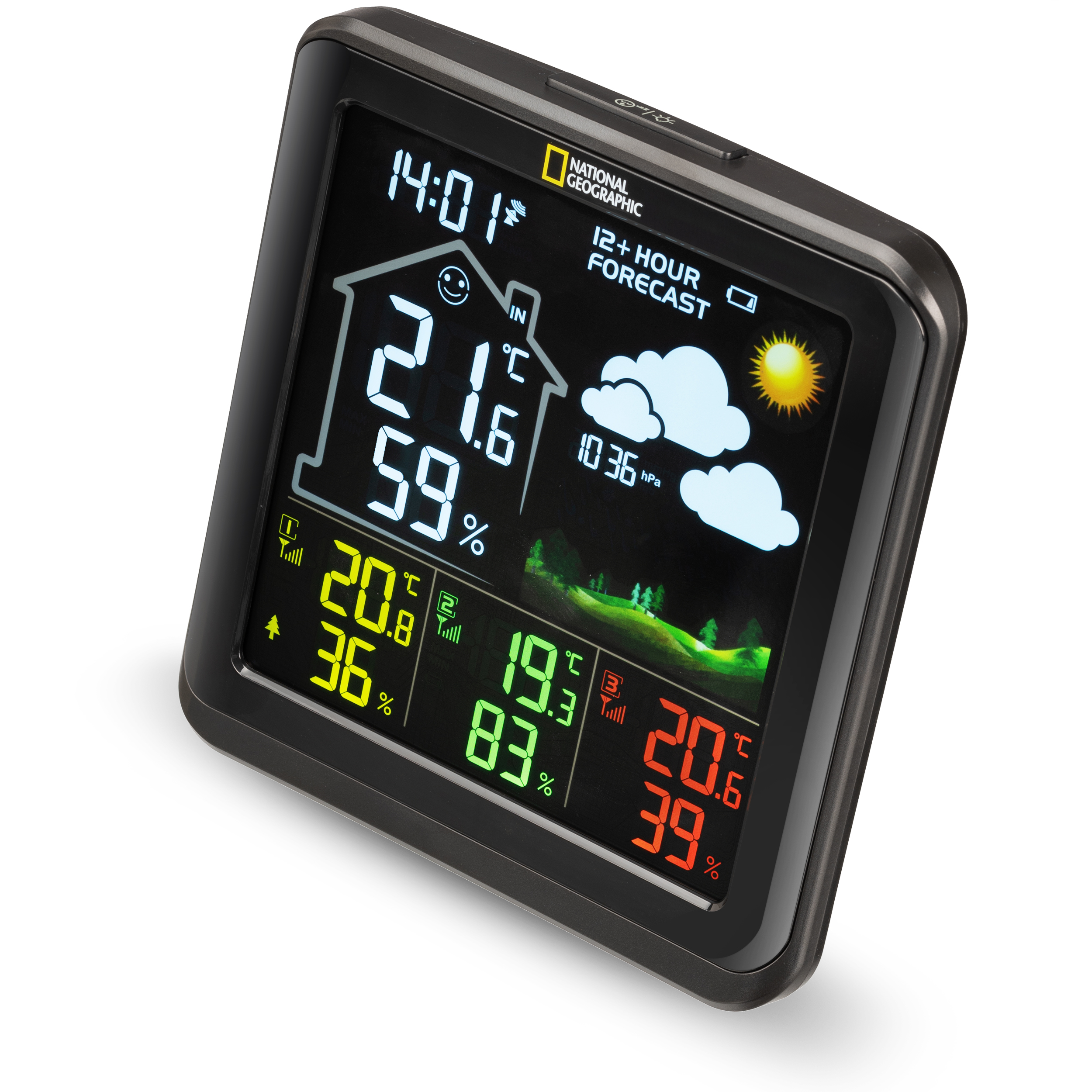 NATIONAL GEOGRAPHIC VA colour LCD Weather Station incl. 3 Sensors