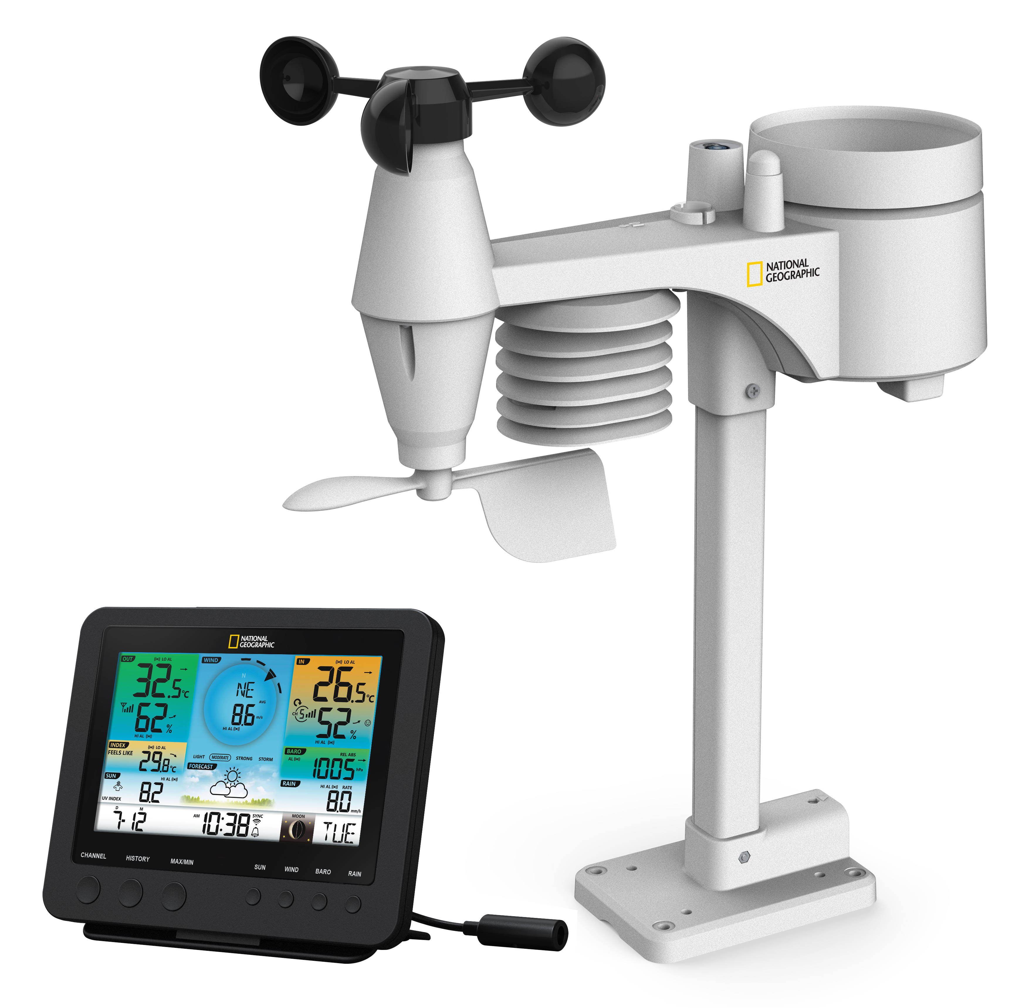 NATIONAL GEOGRAPHIC WIFI Colour Weather Station with 7in1 Sensor