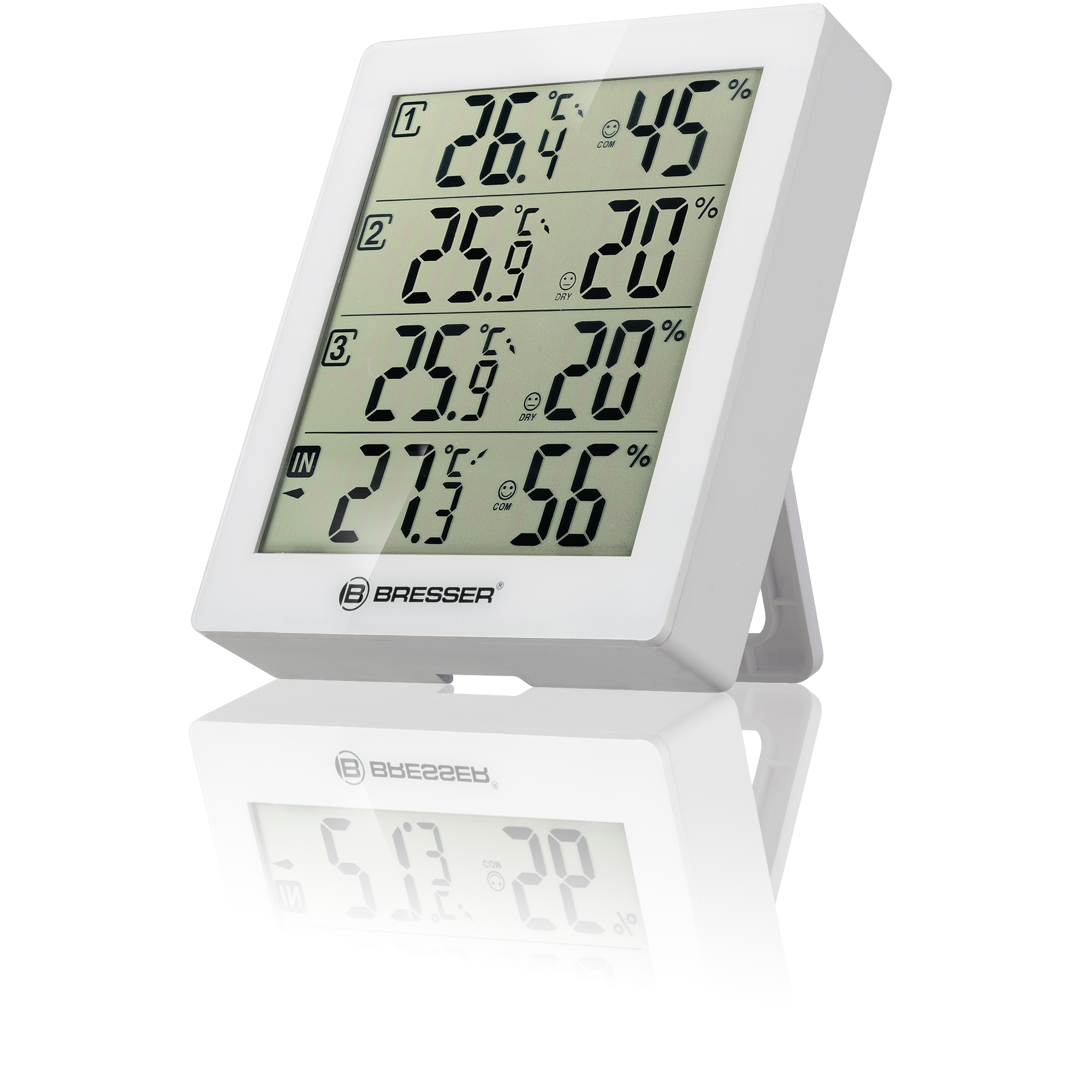 BRESSER Thermo- / Hygrometer Quadro with 4 independent measuring details