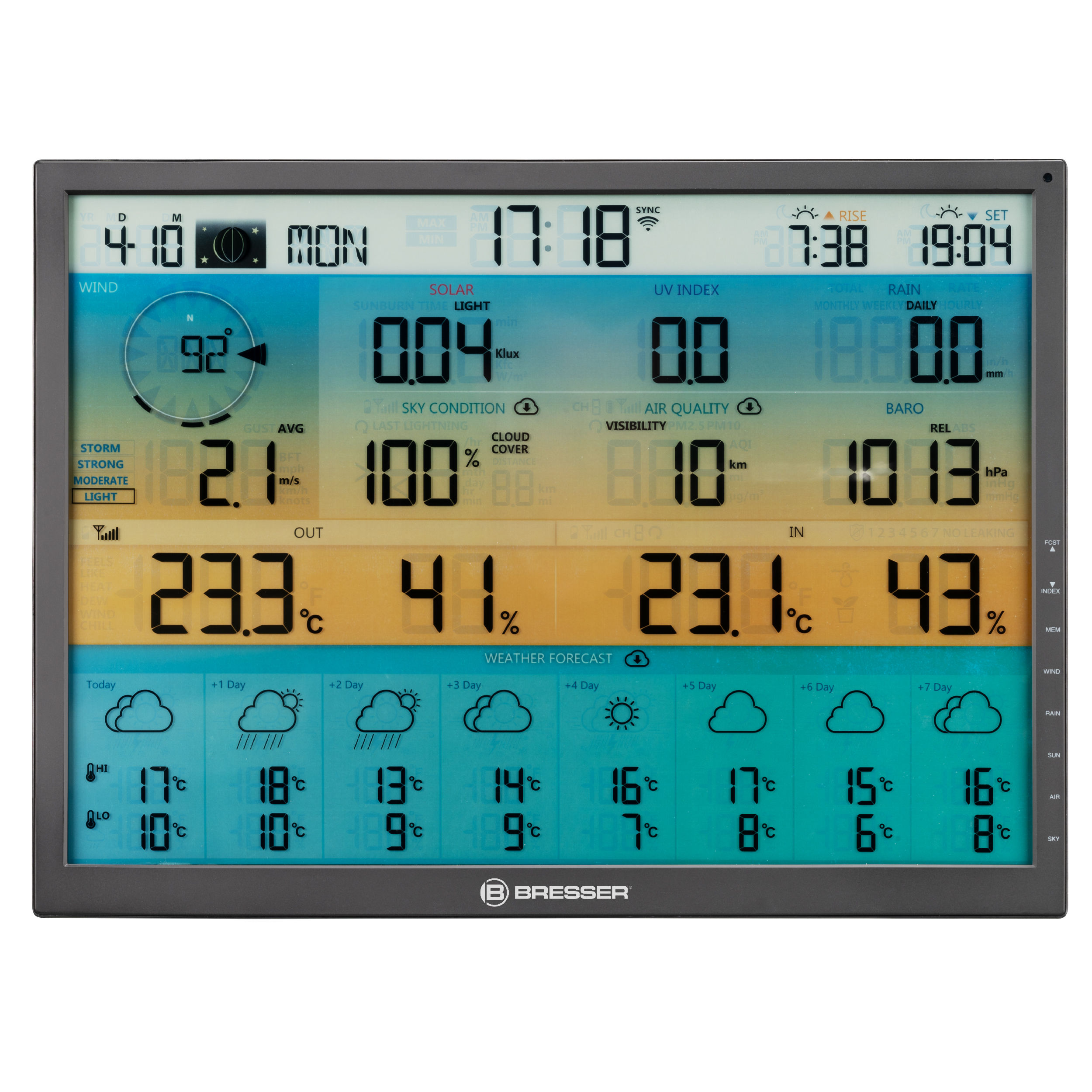 BRESSER additional/replacement base station for the 7003230 8-day 4CAST XL Wi-Fi Weather Station