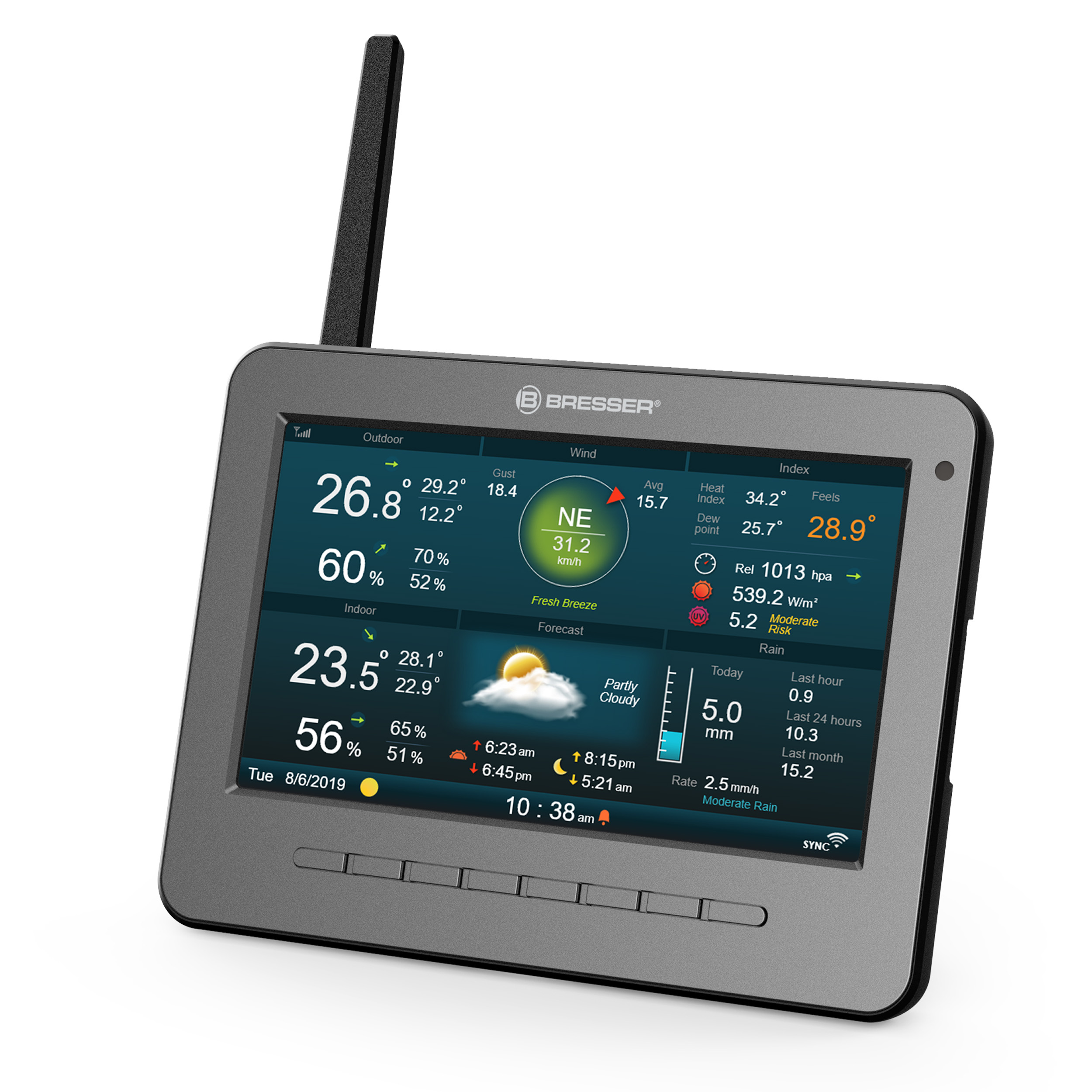 BRESSER WIFI HD TFT Professional Weather Station with 7-in-1 Sensor