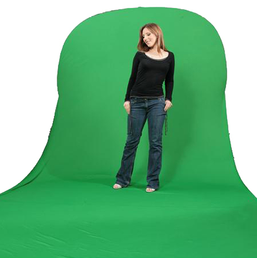 BRESSER Foldable Background BR-TR11 180 x 240 +240cm Chromakey Green with Green Train