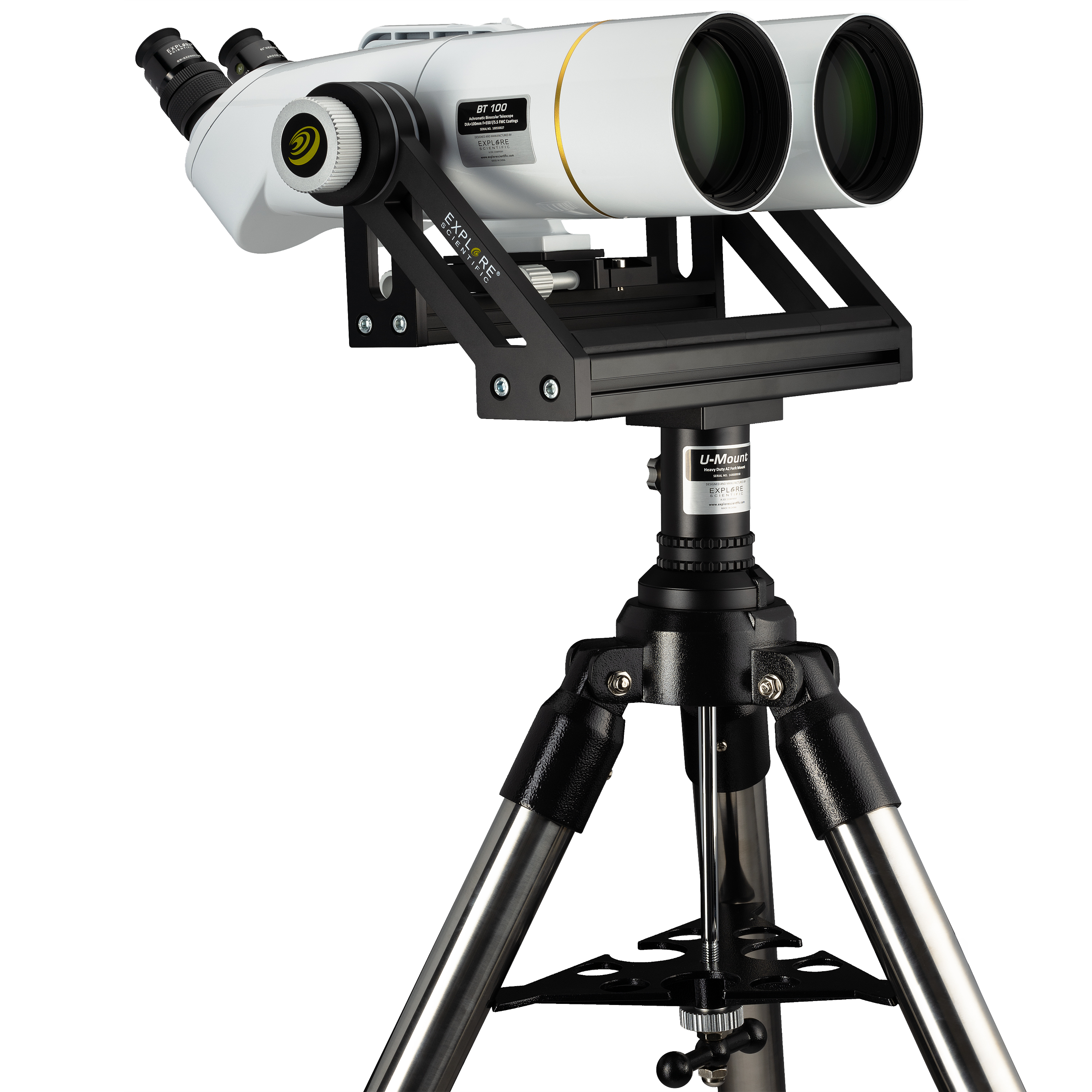 EXPLORE SCIENTIFIC BT-100 SF Giant Binoculars with 62° LER Eyepieces 20mm