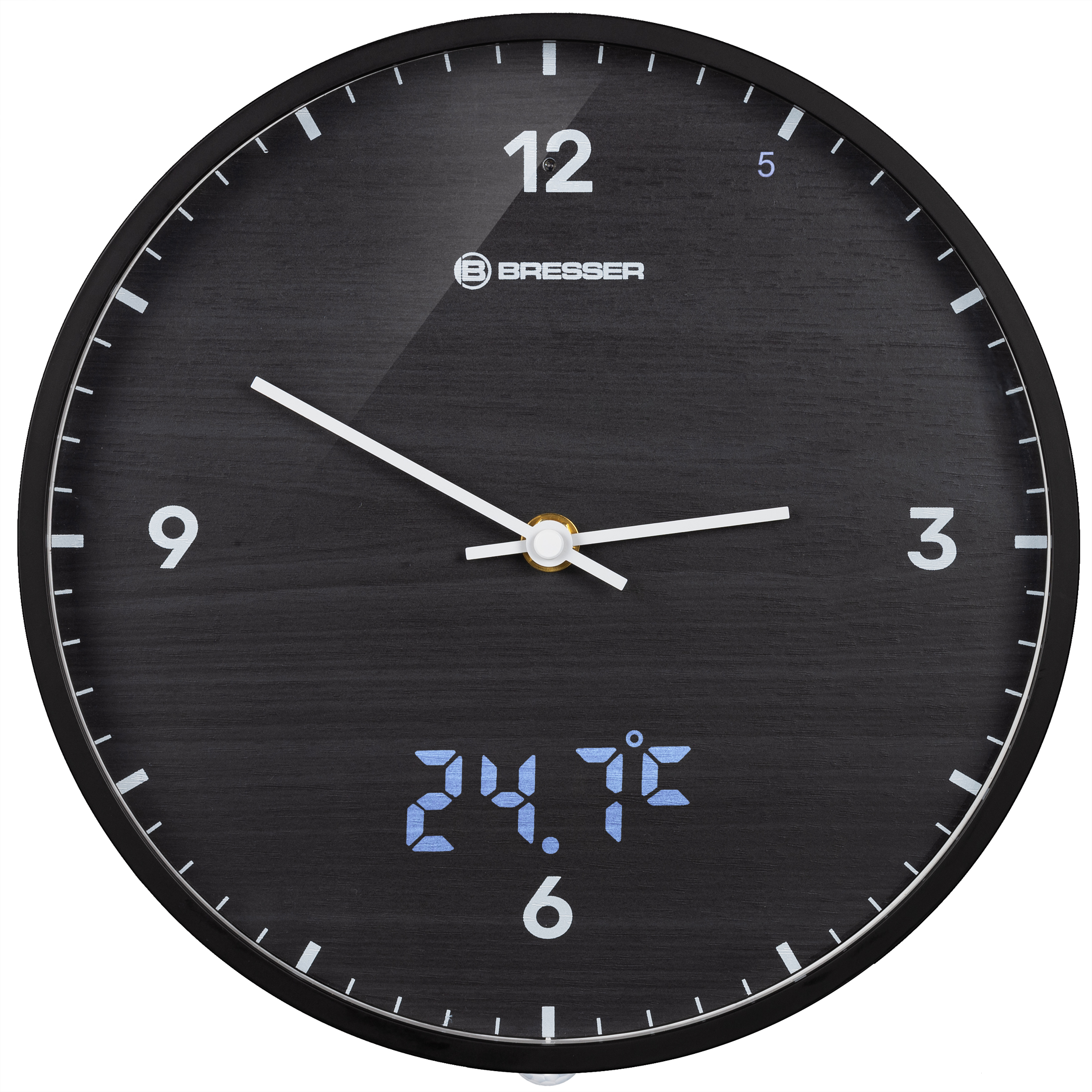 BRESSER MyTime LEDsec wall clock 24 cm with temperature display