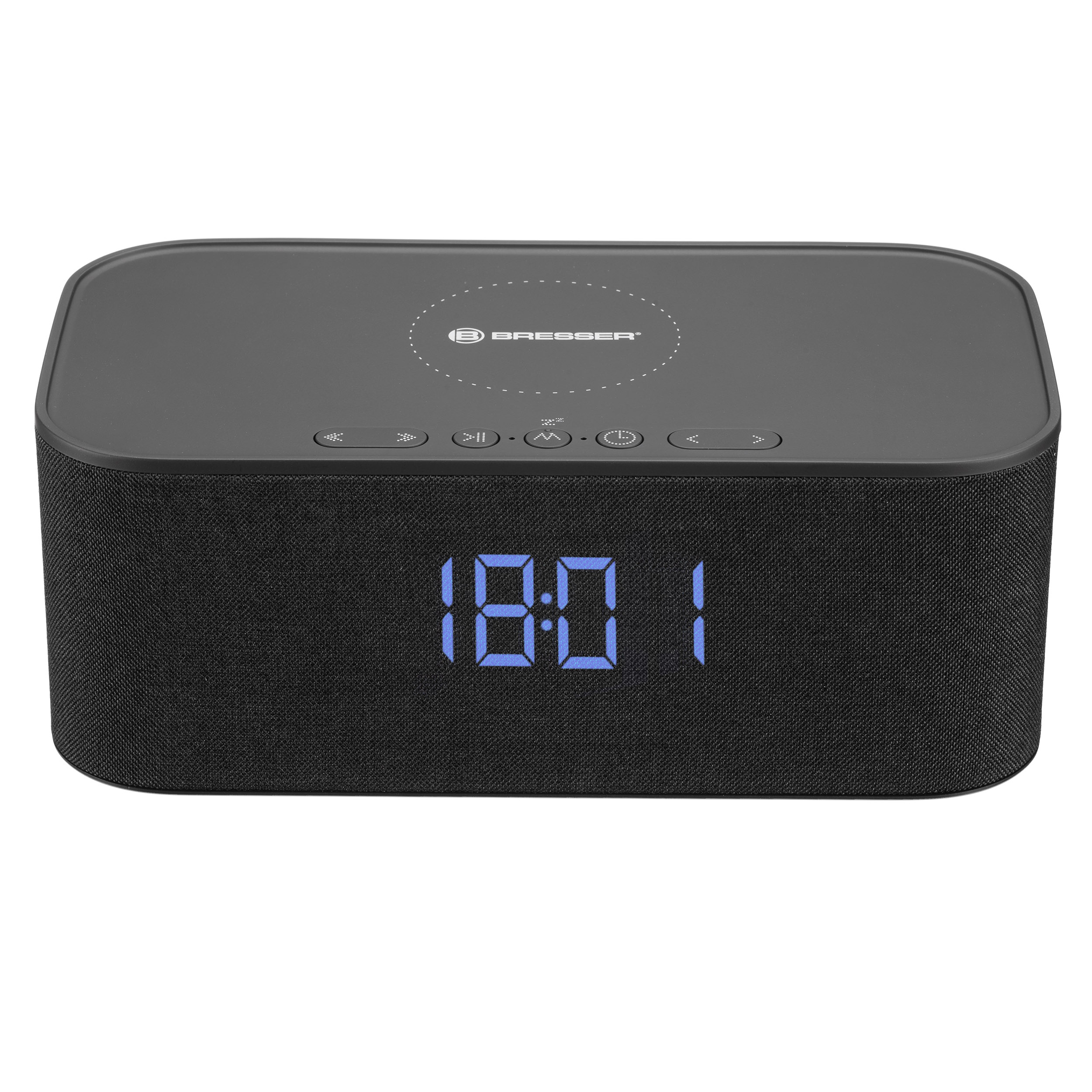 BRESSER Bluetooth speaker with alarm clock and wireless charging function