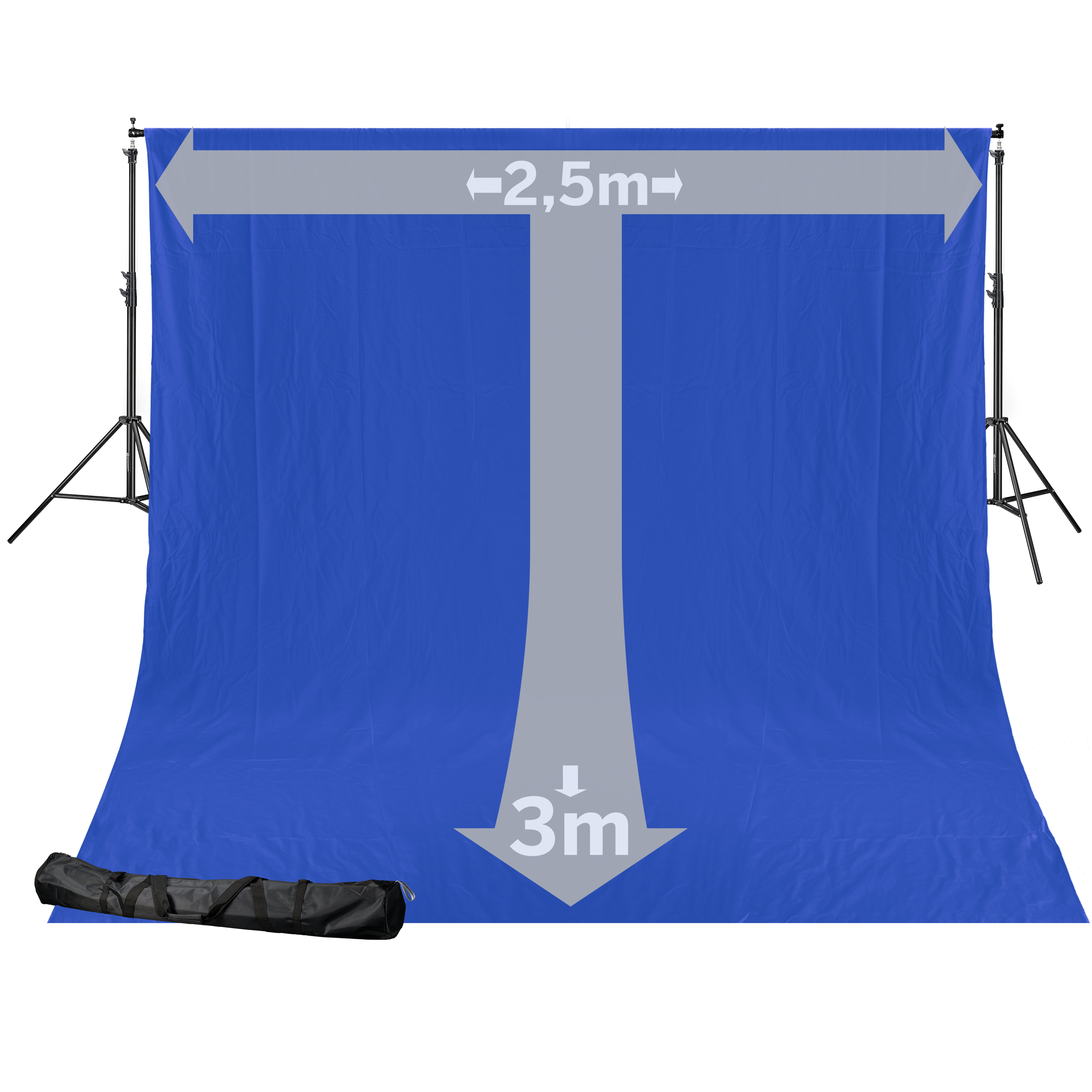 BRESSER BR-D24 Background System + Background Cloth 2,5 x 3m Chromakey Blue
