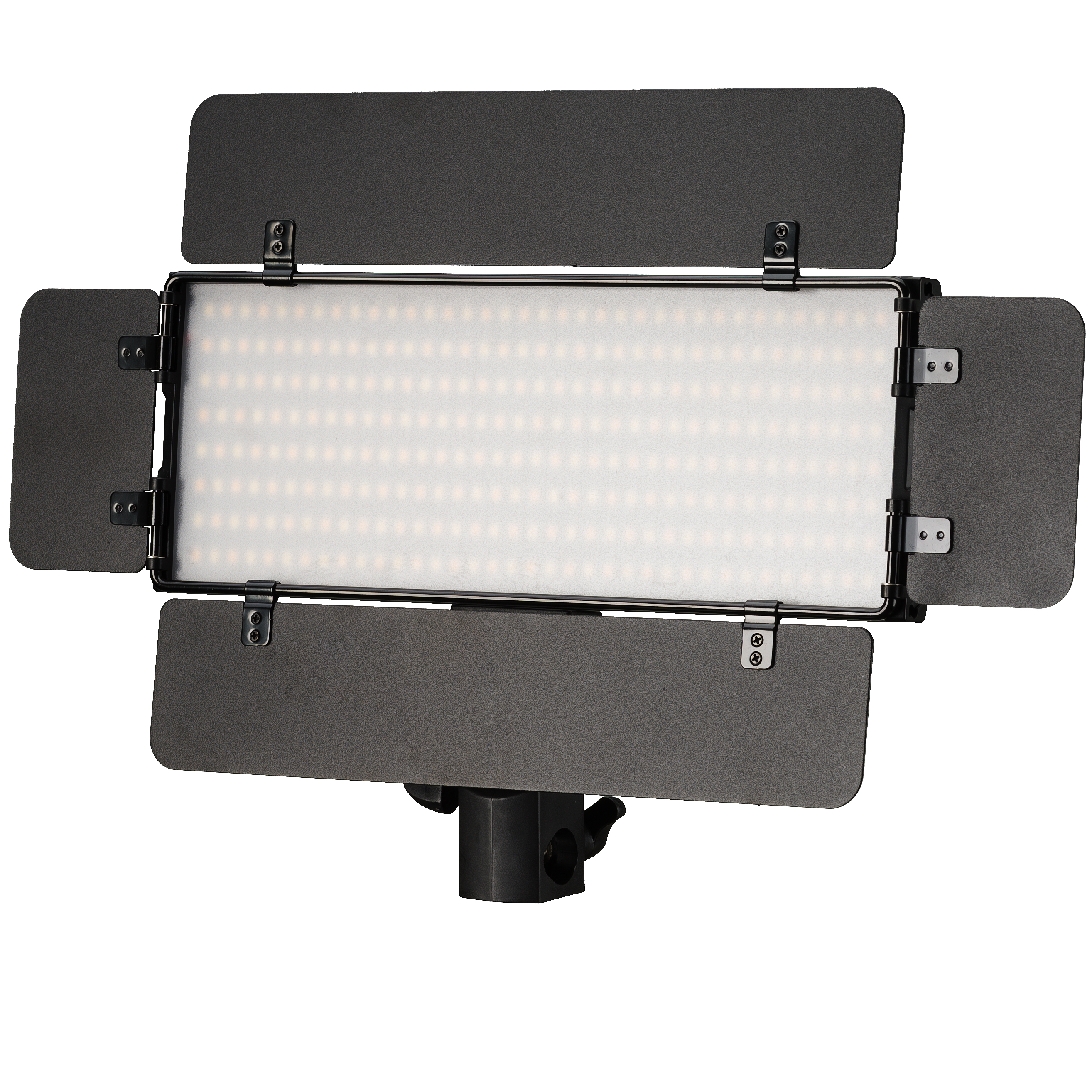 BRESSER PT 30B-II LED Bi-Color Video Light with Barn Doors, Accumulators, Power Adaptor, Remote Control and Storage Case