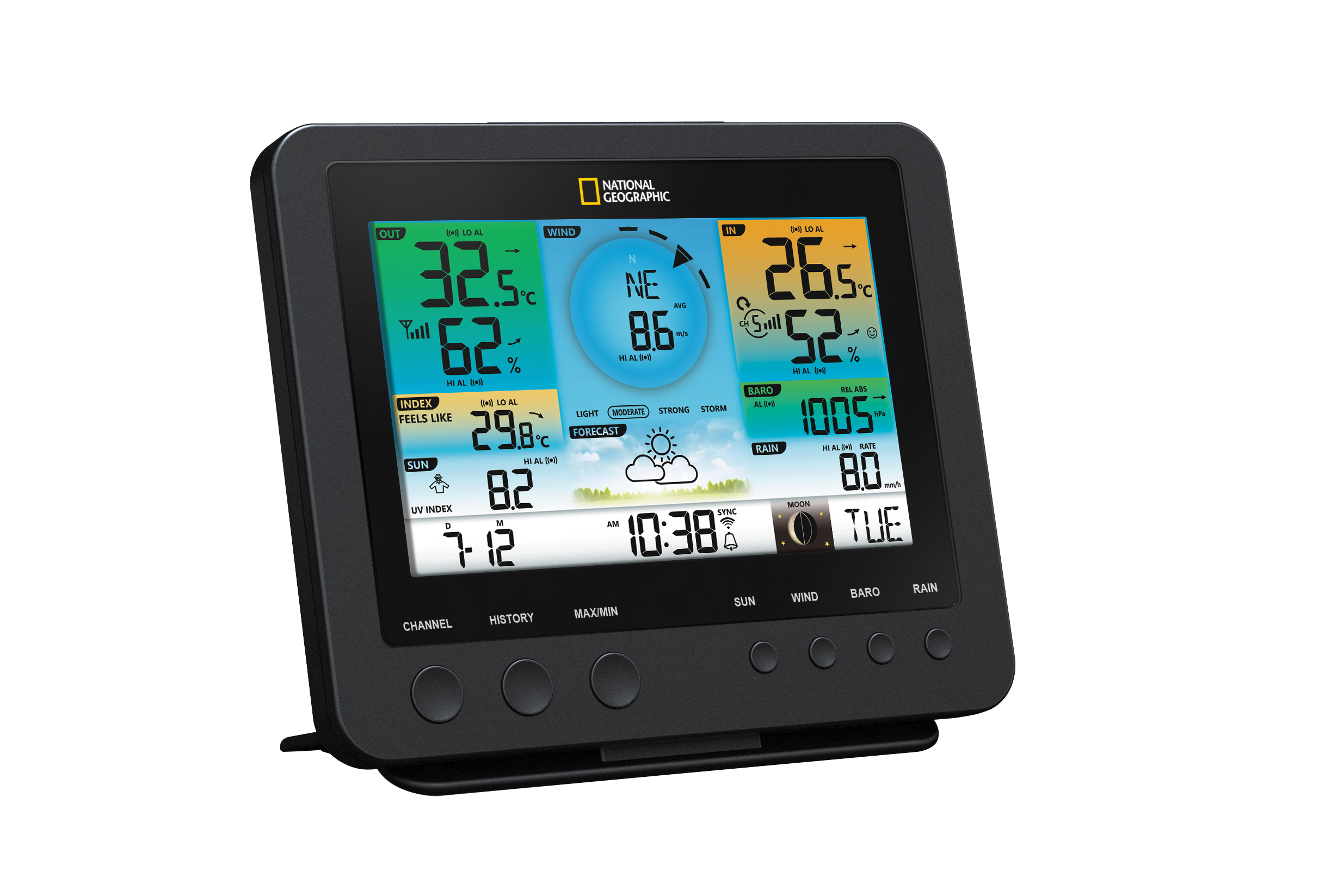 NATIONAL GEOGRAPHIC WIFI Colour Weather Station with 7in1 Sensor