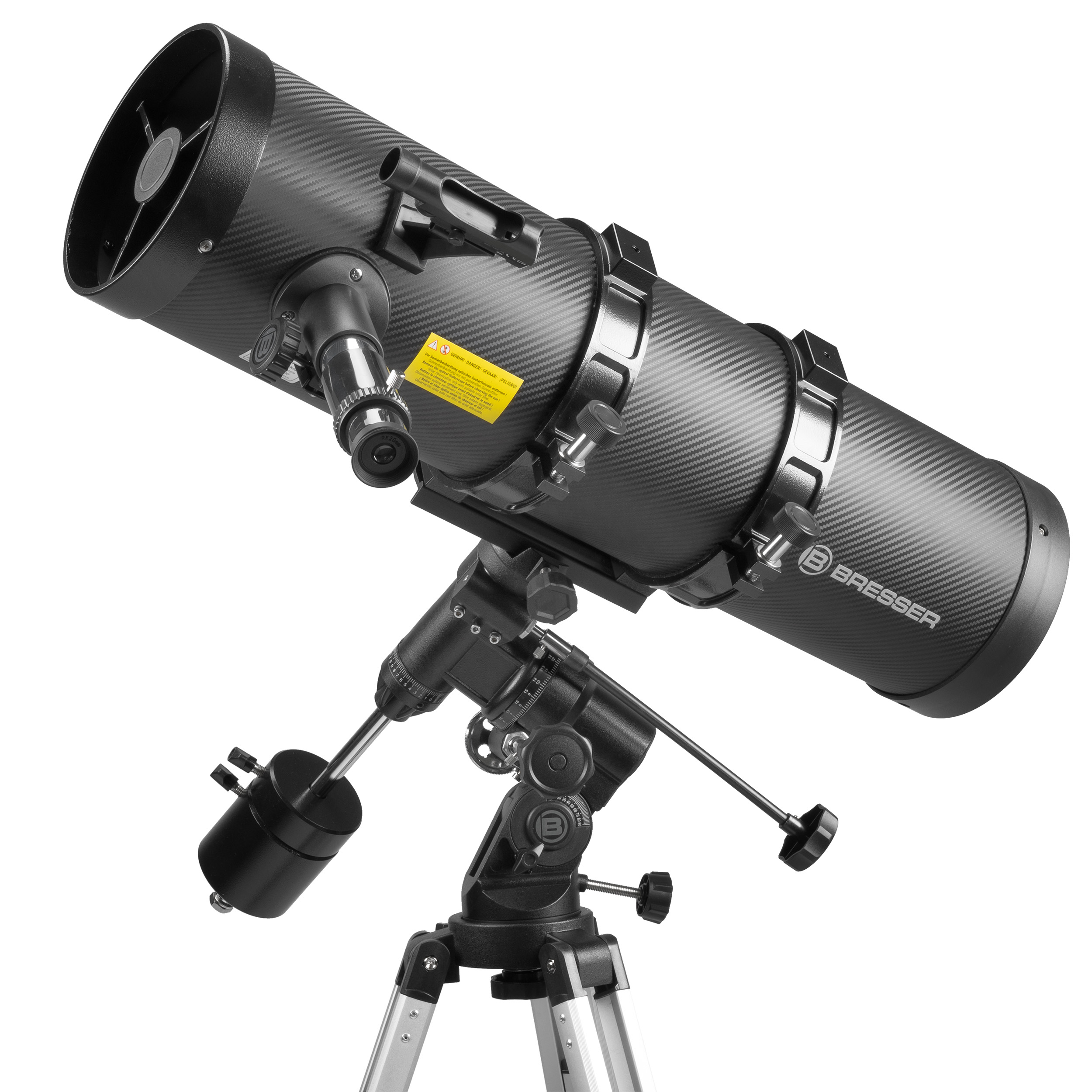 BRESSER Pollux-II 150/1400 EQ3 Reflector Telescope with Smartphone Adapter & Solar Filter