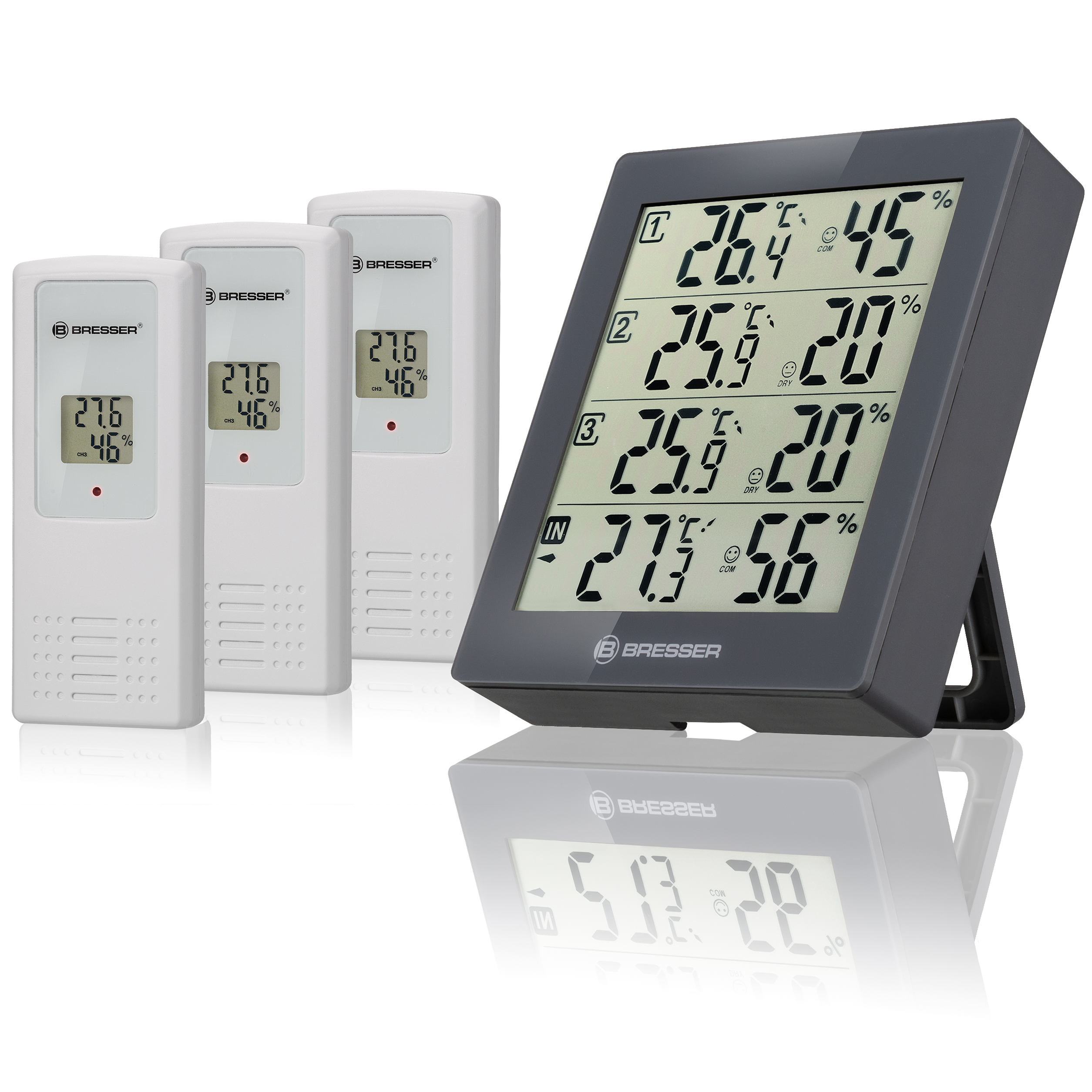 BRESSER ClimaTrend Hygro Quadro - thermo- and hygrometer with 4 independent measuring details
