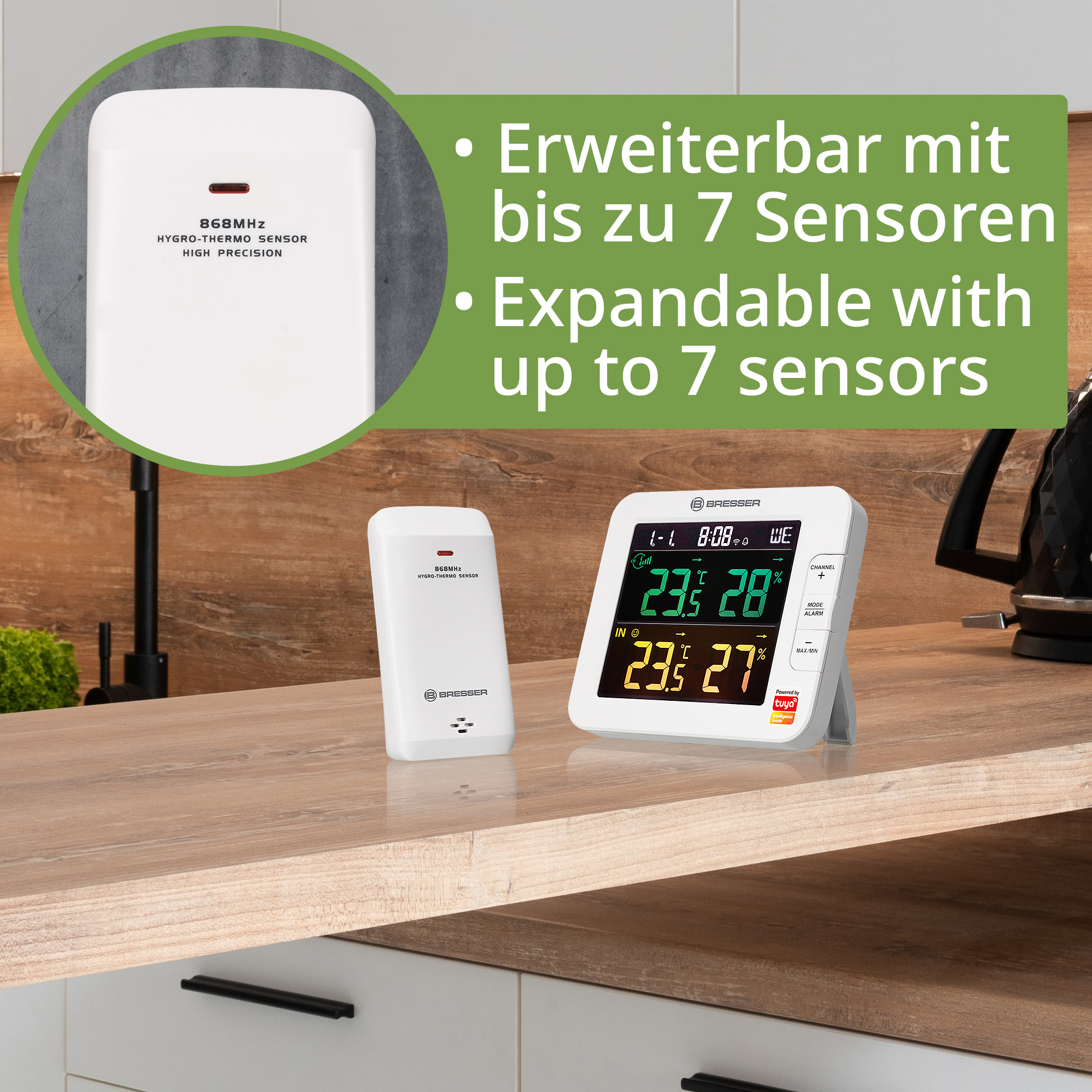 BRESSER Smart Home 7 Channel Tuya Thermometer/Hygrometer