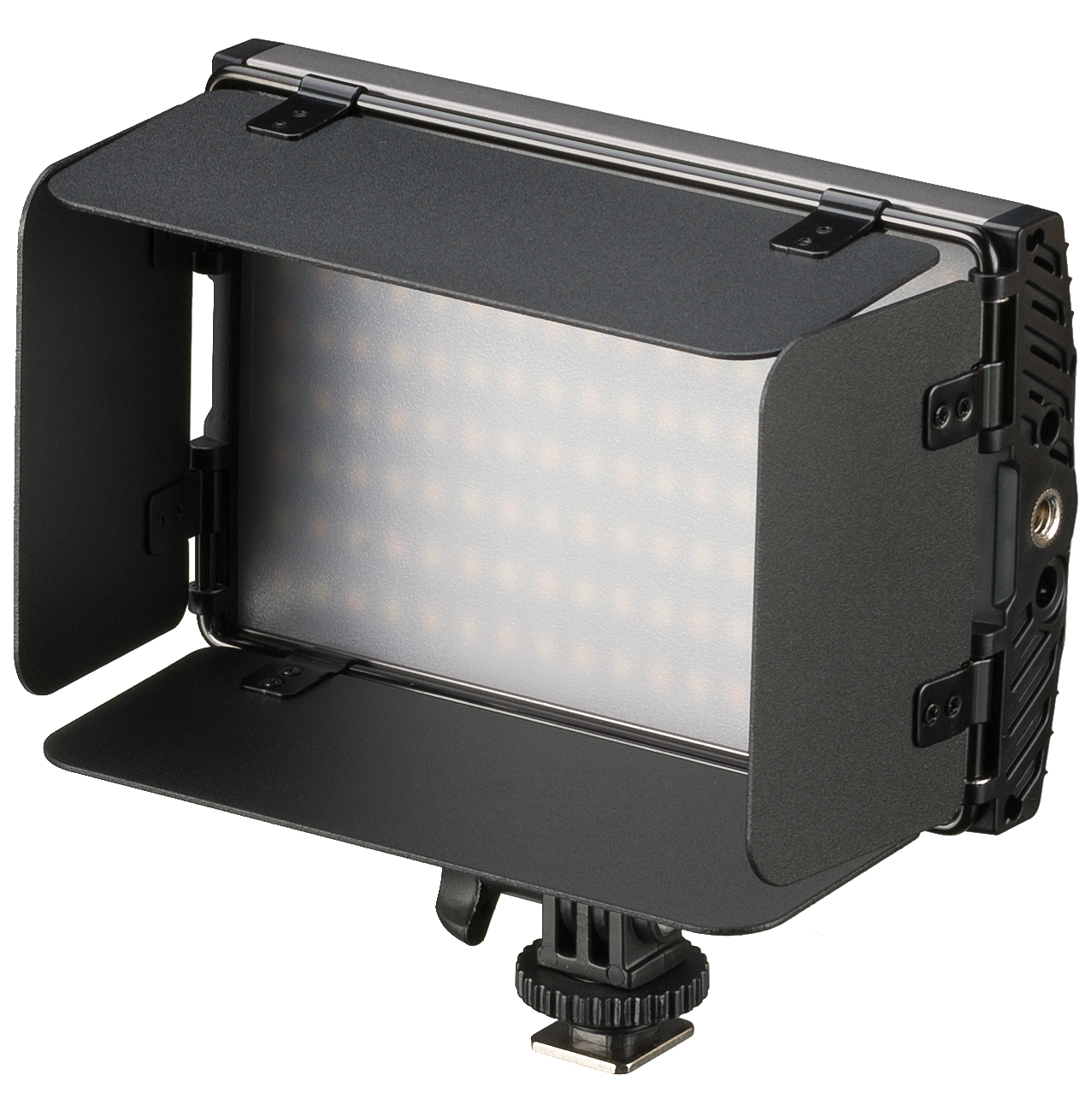 BRESSER PT Pro 15B-II Bi-Colour LED Video Light with Barndoors, Accumulator and Case