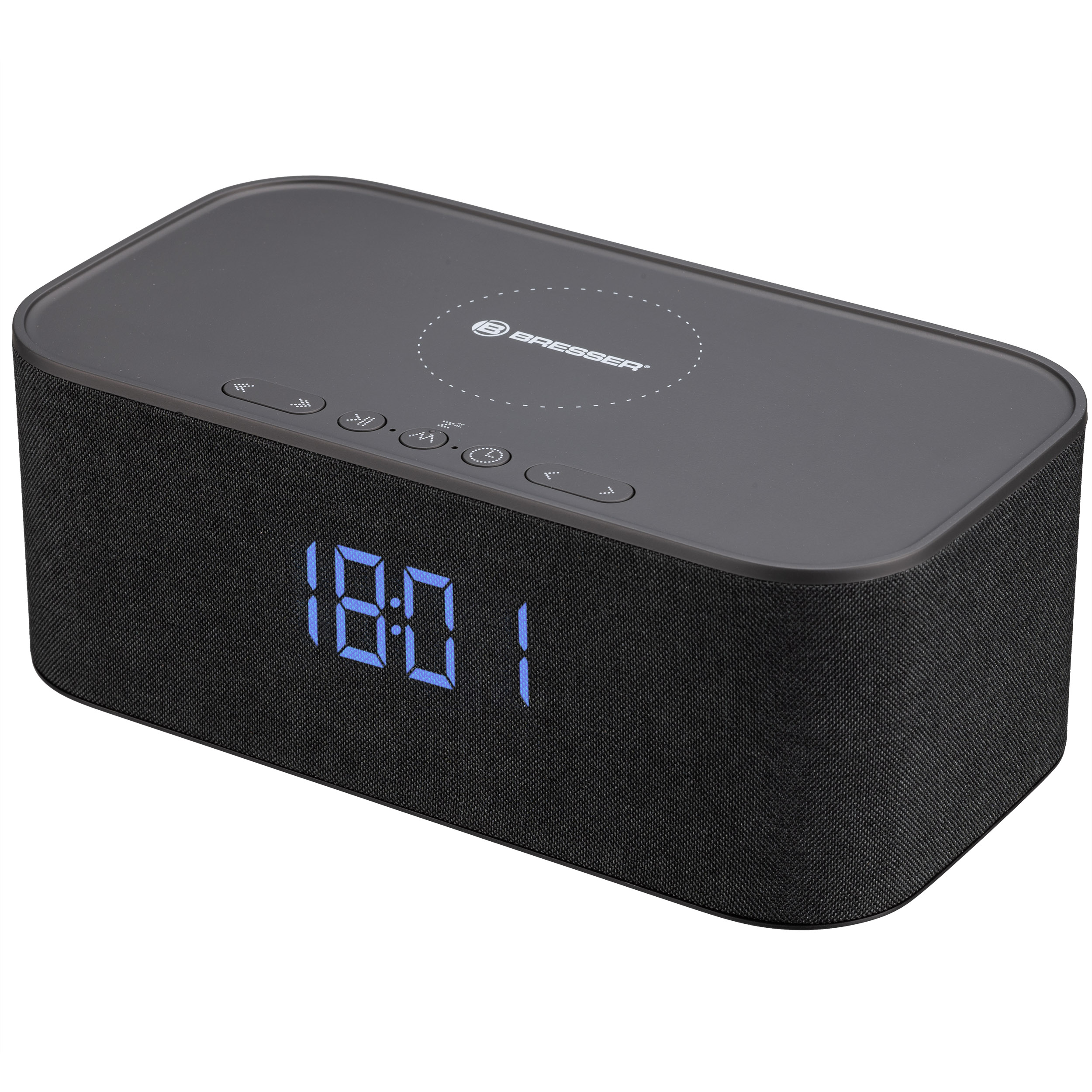 BRESSER Bluetooth speaker with alarm clock and wireless charging function