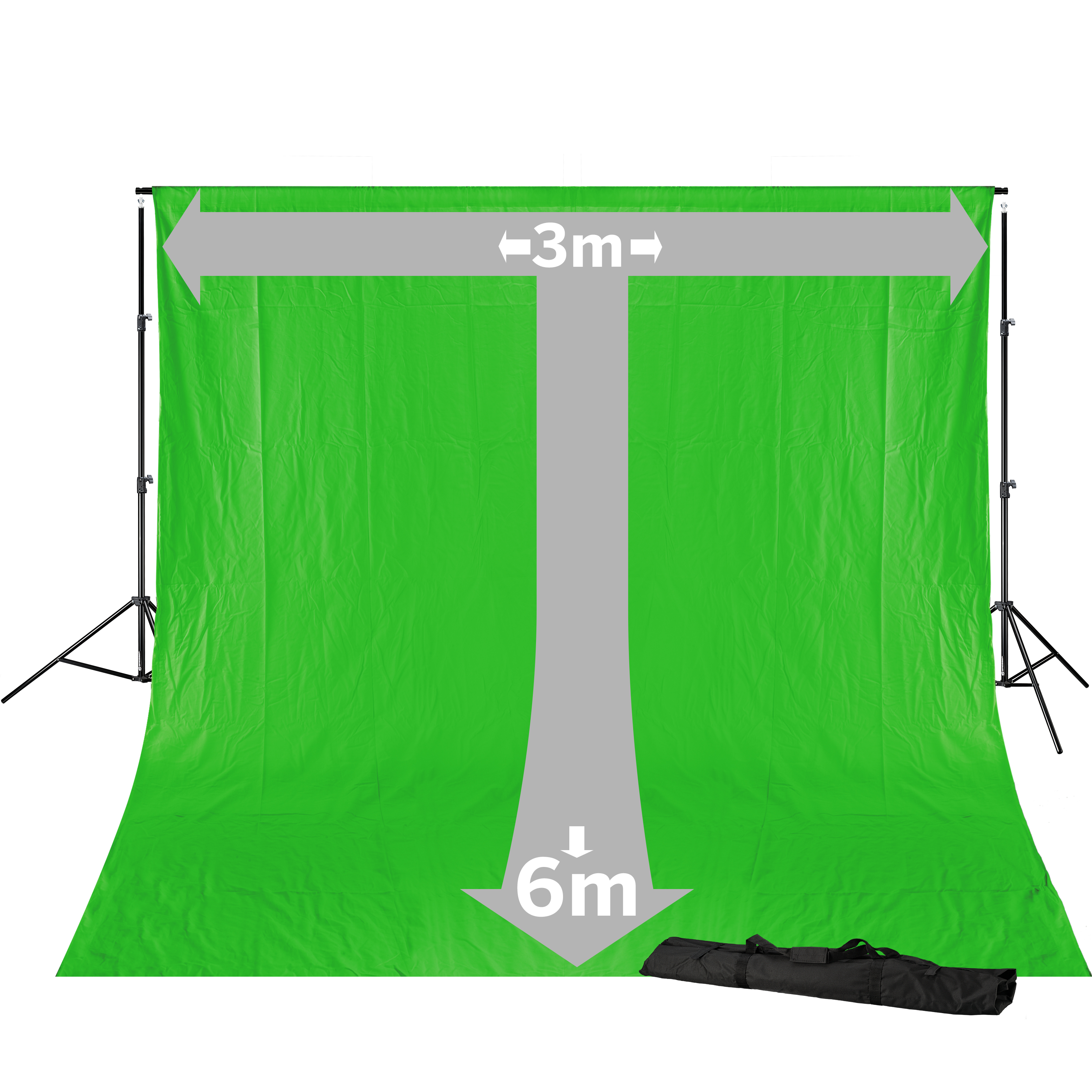 BRESSER BR-D23 Background System + Background Cloth 3 x 6m Chromakey Green