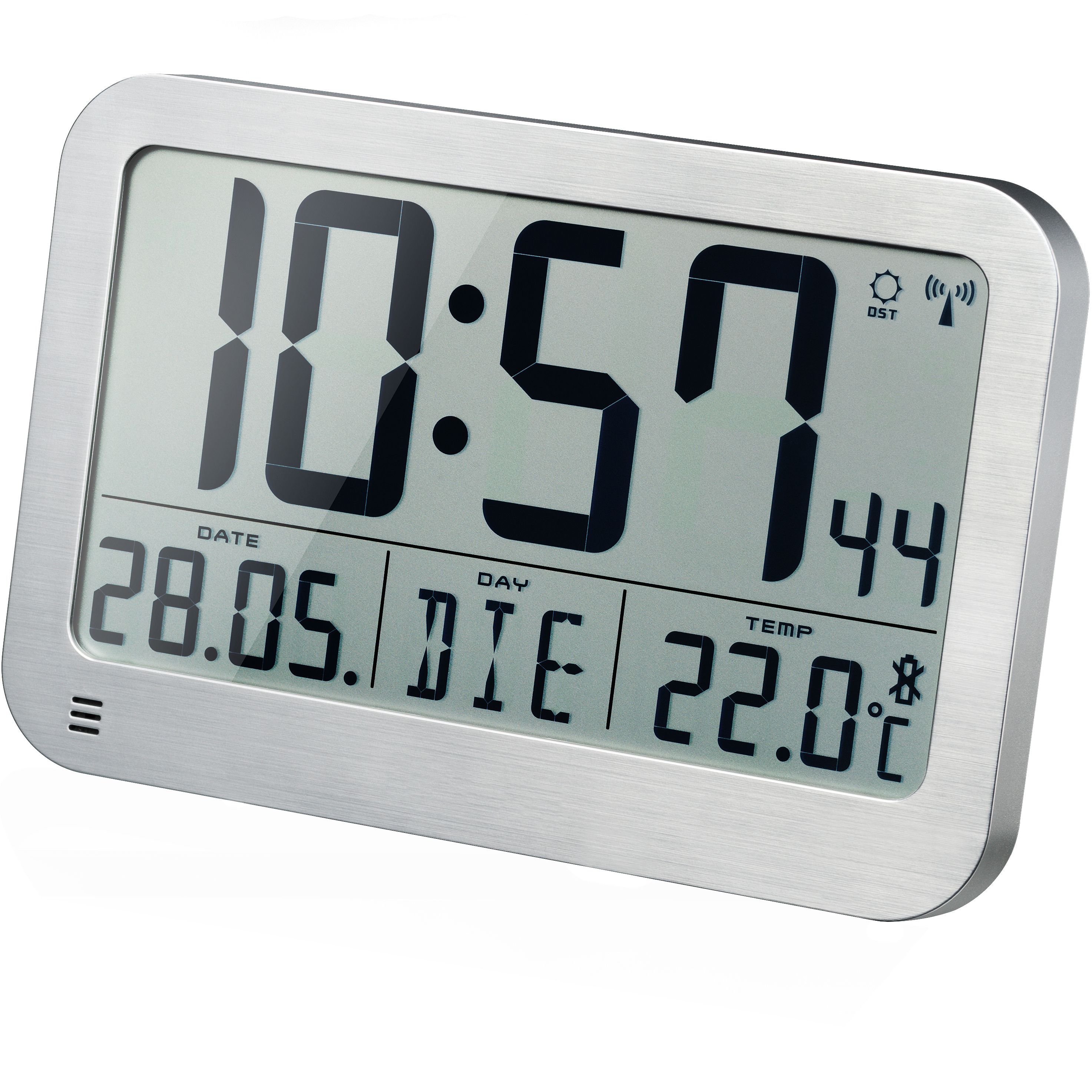 OPTUS MyTime MC LCD Wall /Table Clock silver 225x150mm