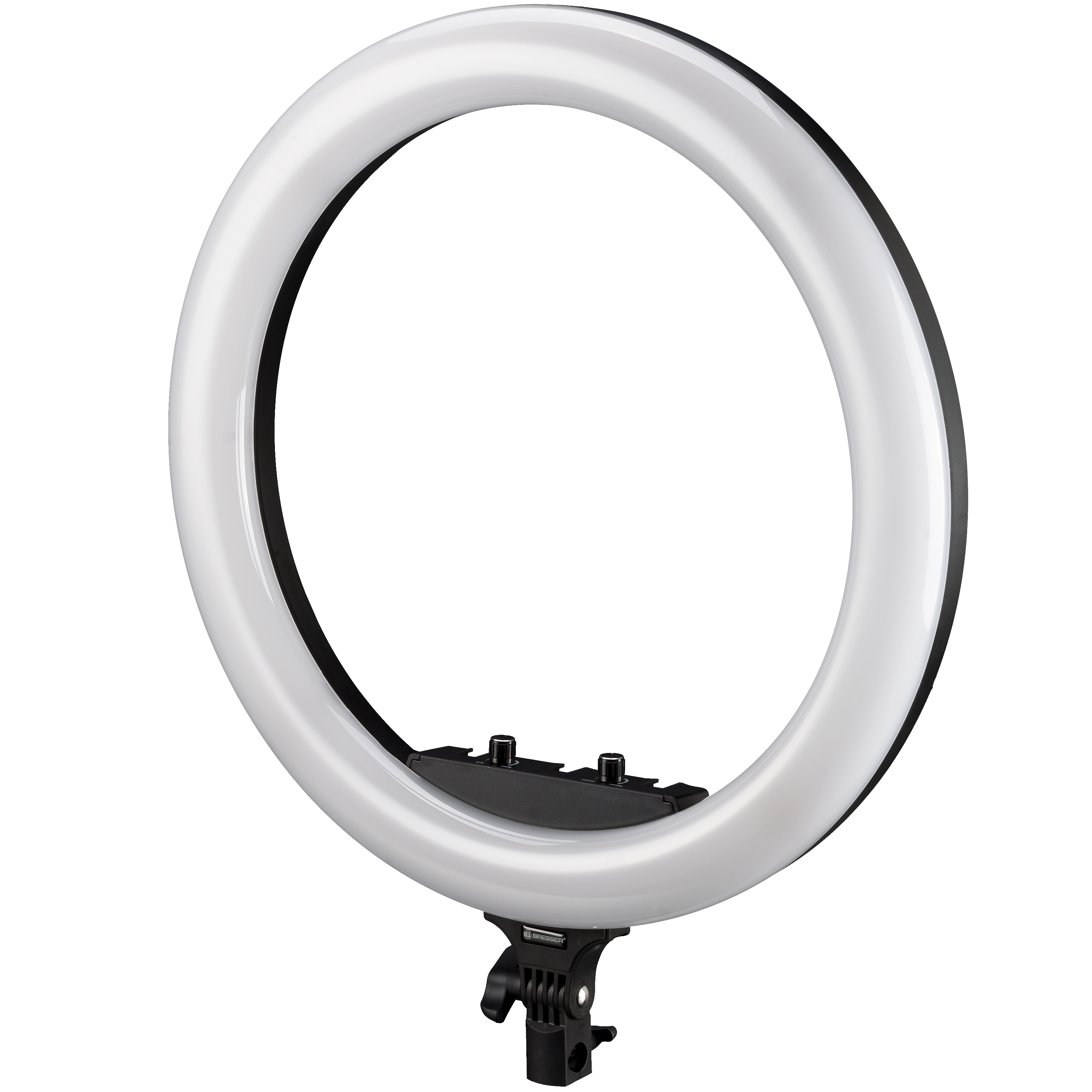 BRESSER STR-48B Bi-Color LED Ring Lamp 48W with Dimmer and Support for Camera and Smartphone