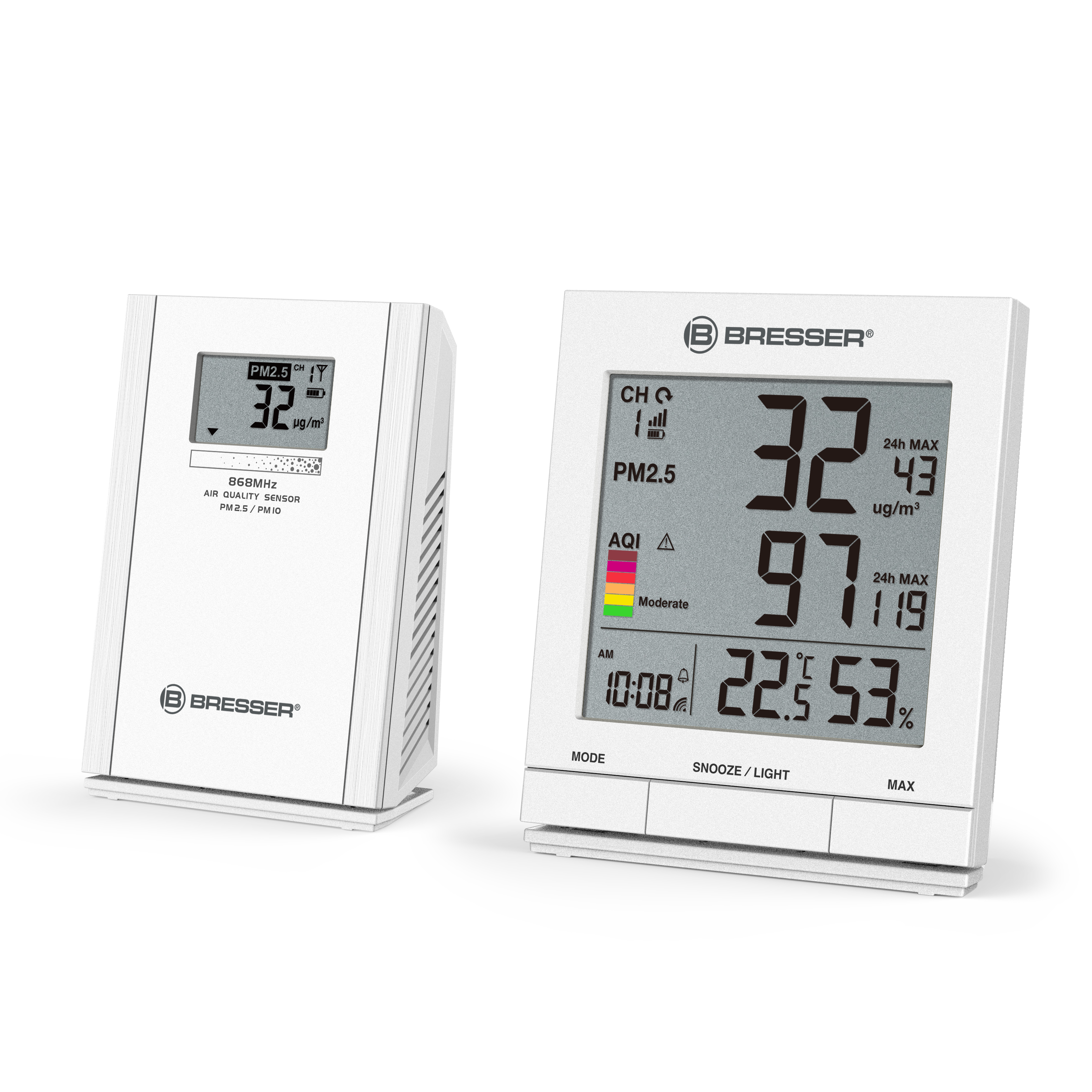 BRESSER PM2.5 / PM10 Particulate meter with wireless sensor